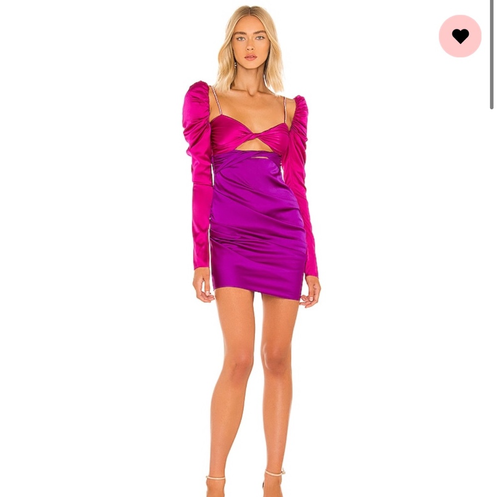Silk Twist Dress in Pink & Purple